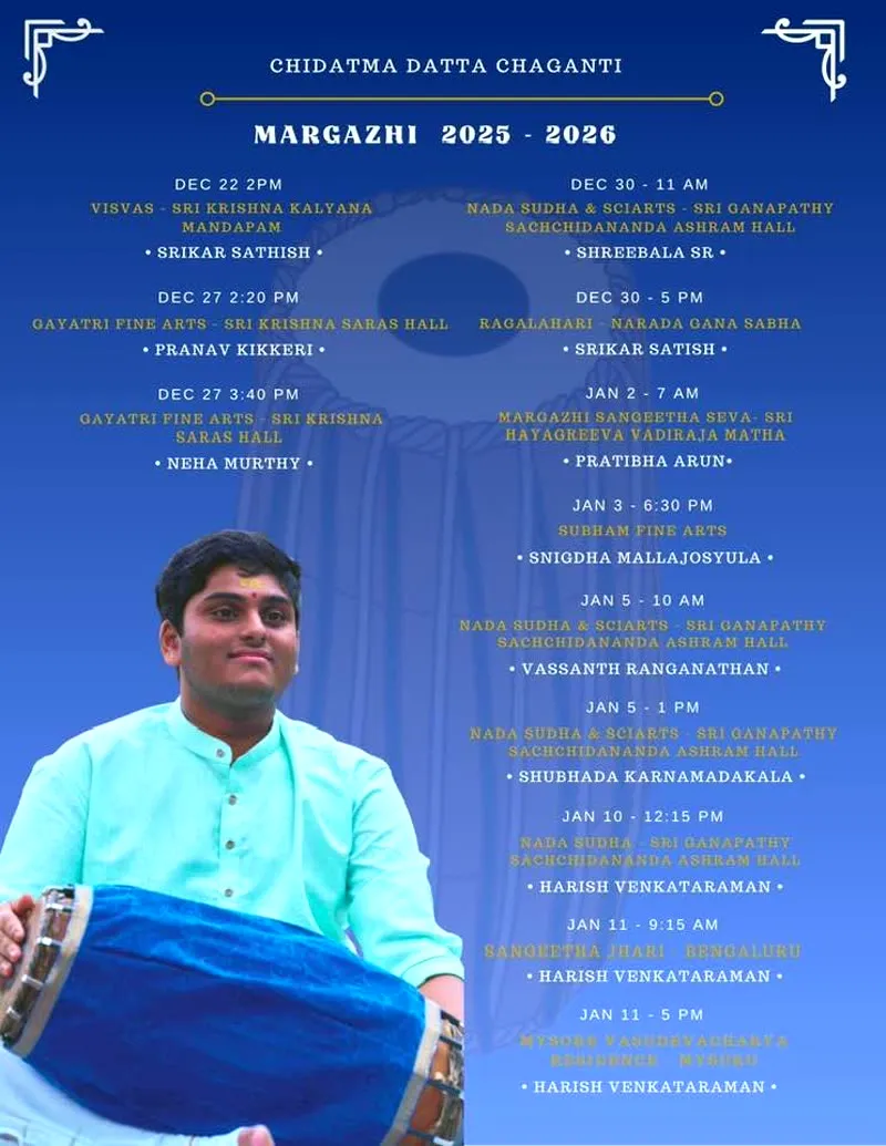 Margazhi Season 2025-2026 concert schedule