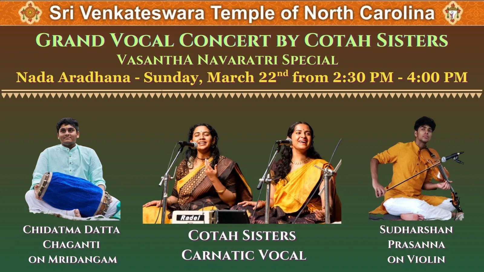Vasantha Navaratri Nada Aradhana — SVT NC, Mar 22 2026